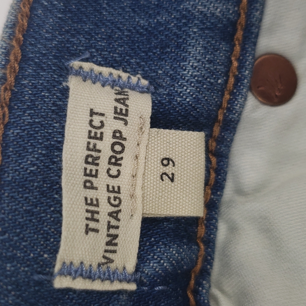 Madewell NWT Perfect Vintage Crop Jean Size 29 Tapered Leg Distressed - Picture 4 of 16
